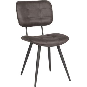 Label51 Gus eetkamerstoel microfiber antraciet - set van 2 stoelen