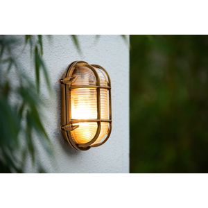 Lucide Dudley ovale wandlamp messing 20cm