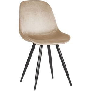Label51 Capri eetkamerstoel fluweel zand - set van 2 stoelen