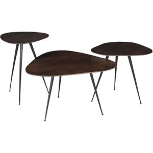 Livingfurn Brix Loua salontafels bruin - set van 3