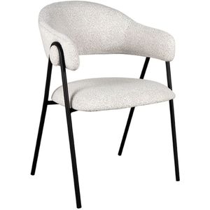 Label51 Lowen eetkamerstoel boucle ecru - set van 2 stoelen