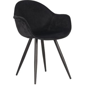 Label51 Forli eetkamerstoel fluweel zwart - set van 2 stoelen