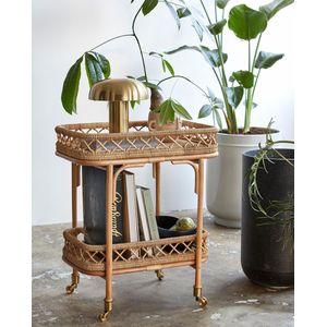 Nordal Liri trolley van rotan 42x62x76cm