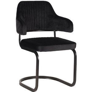 Label51 Otta eetkamerstoel fluweel zwart - set van 2 stoelen