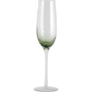 Nordal Garo 4 champagne glazen transparant met groen