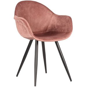 Label51 Forli eetkamerstoel fluweel roze - set van 2 stoelen