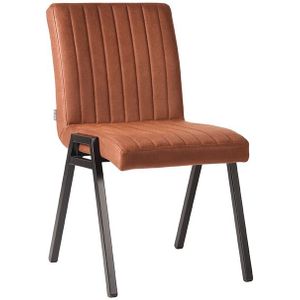 Label51 Matz eetkamerstoel microfiber cognac - set van 2 stoelen