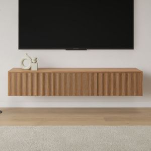 Livli Sydney zwevend tv meubel 220cm naturel eiken ribbelfront