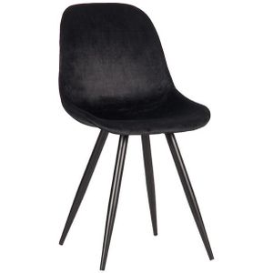 Label51 Capri eetkamerstoel fluweel zwart - set van 2 stoelen