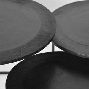 Label51 Tres set van 3 salontafels met decoratieve rand zwart metaal