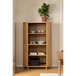 Tribesigns Boekenkast, 5 verdiepingen, hoge vintage boekenkast met 12 open tentoonstellingsplanken, houten boekenplanken met metalen frame voor thuiskantoor, woonkamer, slaapkamer (bruin