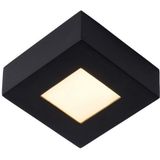 Lucide Brice plafondlamp vierkant zwart 11cm
