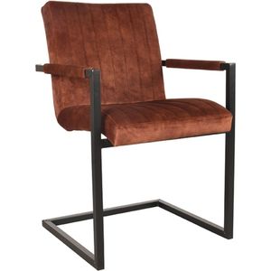 Label51 Milo eetkamerstoel velours rust - set van 2 stoelen