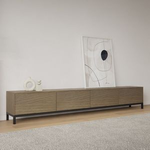 Livli Brisbane staand tv meubel 280cm grijs eiken