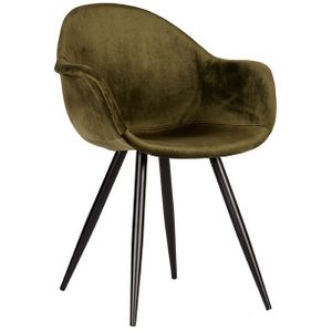 Label51 Forli eetkamerstoel fluweel army green - set van 2 stoelen