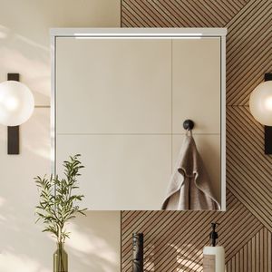 Fontana Grado spiegelkast met verlichting wit mat 60cm
