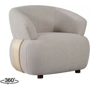 Label51 Valenza fauteuil beige met naturel hout