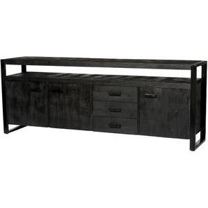 Livingfurn Norris tv-meubel zwart mangohout 210cm