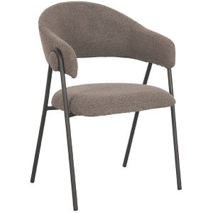 Label51 Lowen eetkamerstoel boucle bruin - set van 2 stoelen