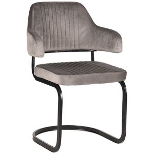 Label51 Otta eetkamerstoel fluweel grijs - set van 2 stoelen