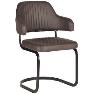 Label51 Otta eetkamerstoel microfiber antraciet - set van 2 stoelen