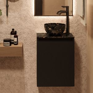 Fontana Athens Portoro Gold Micro Marble fonteinkast 40cm zwart mat