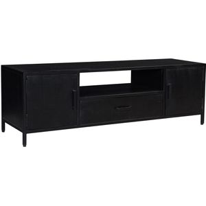 Livingfurn Kala TV meubel 180cm mangohout zwart