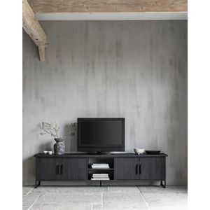 DTP Home Timeless Black tv-meubel teakhout 220x40x55cm