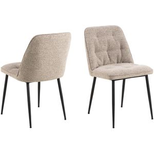 Noorlicht Celeste eetkamerstoel monza meubelstof beige - set van 2
