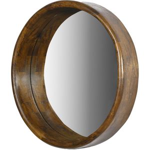 Livingfurn Demy wandspiegel rond 55cm mangohout