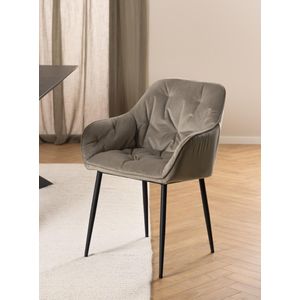 Noorlicht Celeste eetkamerstoel met armleuning vic meubelstof beige - set van 2