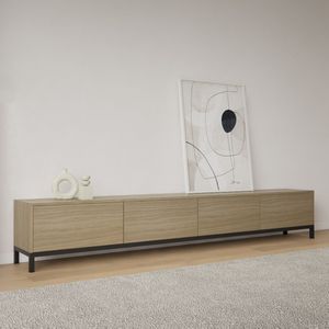 Livli Brisbane staand tv meubel 280cm licht eiken