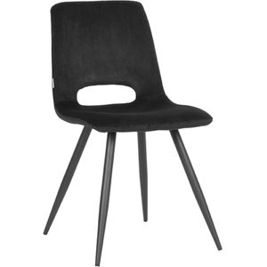 Label51 Josh eetkamerstoel fluweel zwart - set van 2 stoelen