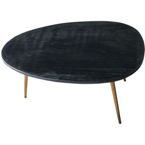 Livingfurn Marble organische salontafel zwart 70x50x35cm