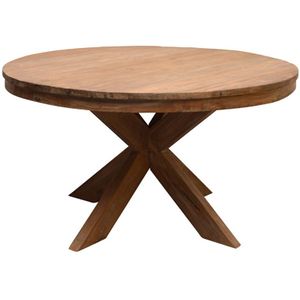 Livingfurn DK Beek ronde eettafel teakhout 140x78cm