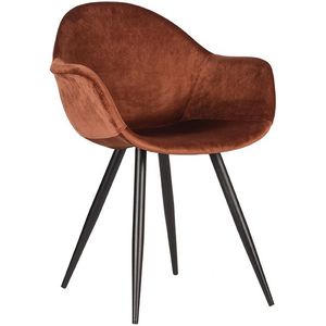 Label51 Forli eetkamerstoel fluweel rust - set van 2 stoelen