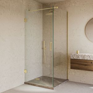 Saniclear Modern Brass douchecabine 120x70cm messing geborsteld