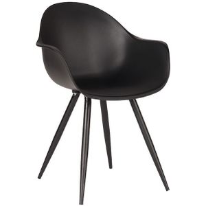 Label51 Luca eetkamerstoel kunststof zwart - set van 2 stoelen