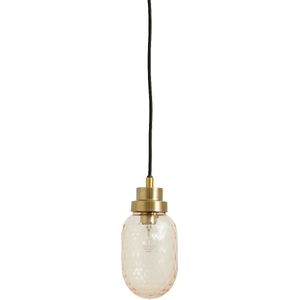 Nordal Satin hanglamp brons met glas 11x21cm