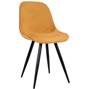 Label51 Capri eetkamerstoel fluweel oker - set van 2 stoelen