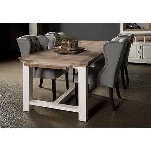 Tower Living Parma eettafel 160x90x78cm wit/eiken