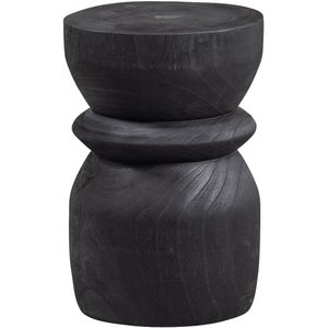 Woood Bikkel krukje hout zwart 28x40cm