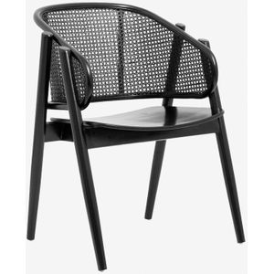 Nordal Wicky lounge stoel zwart rotan 61x56x80cm