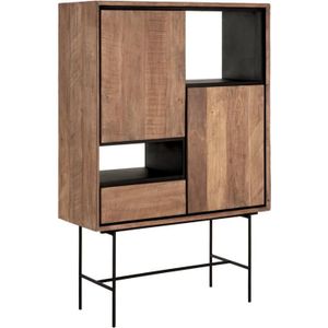 DTP Home Metropole boekenkast teakhout 100x40x150cm