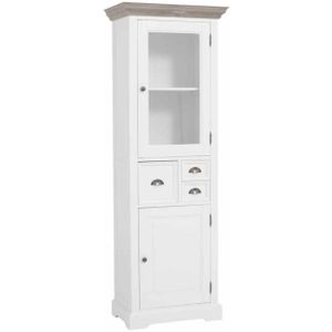 Tower Living Fleur vitrinekast 65x40x190cm wit/eiken