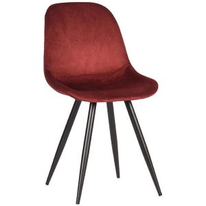 Label51 Capri eetkamerstoel fluweel rood - set van 2 stoelen