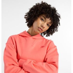 New Balance Dames Athletics French Terry Hoodie in Rood, Cotton Fleece, Maat XS