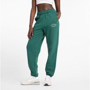 New Balance Dames Graphic Fleece Jogger in Groente, Cotton Fleece, Maat L