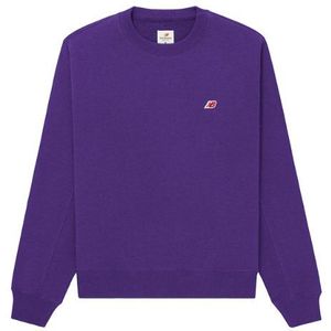 New Balance Unisex MADE in USA Core Crewneck Sweatshirt in Purper, Cotton Fleece, Maat S