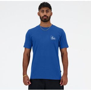 New Balance Heren 9060 Sketch T-Shirt in Blauw, Cotton, Maat S